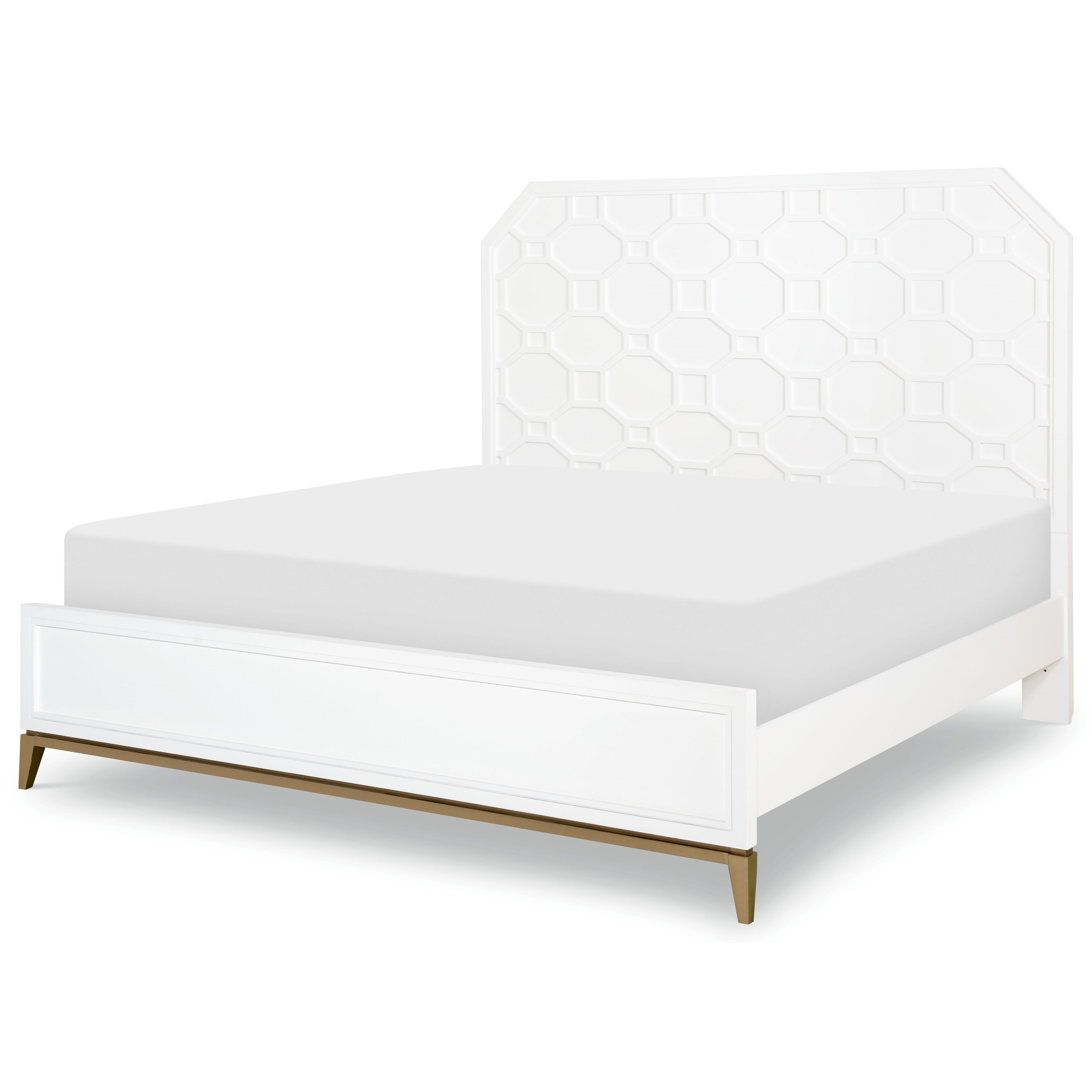 Rachael Ray Home Chelsea Contemporary King Panel Bed with Gold